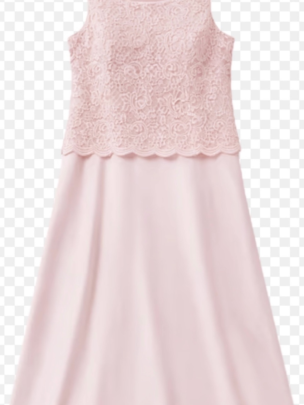 Alex Evenings Sleeveless Pink Lace Bodice Formal Dress
